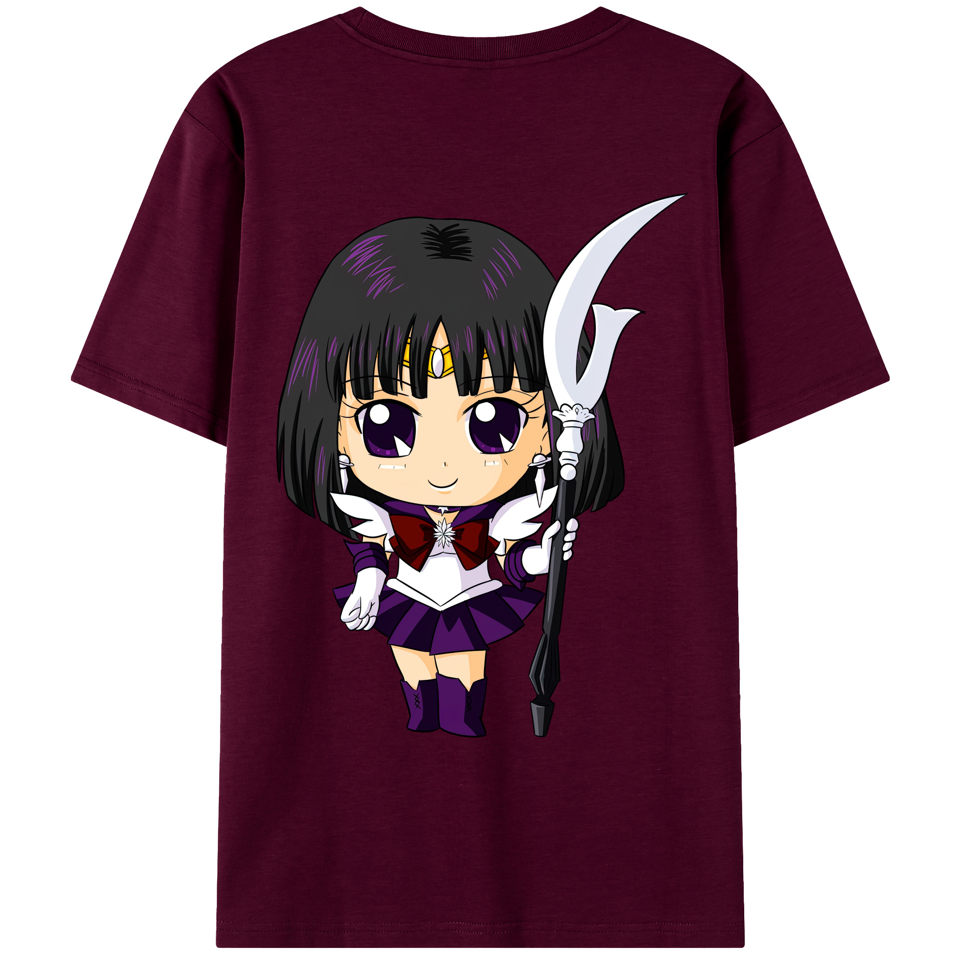 （画像用） 美少女戦士セーラームーン 土萠ほたる Sailor Moon Tomoe Hotaru （セーラーサターン；Sailor Saturn） レディース半袖Tシャツ(バックプリント)
